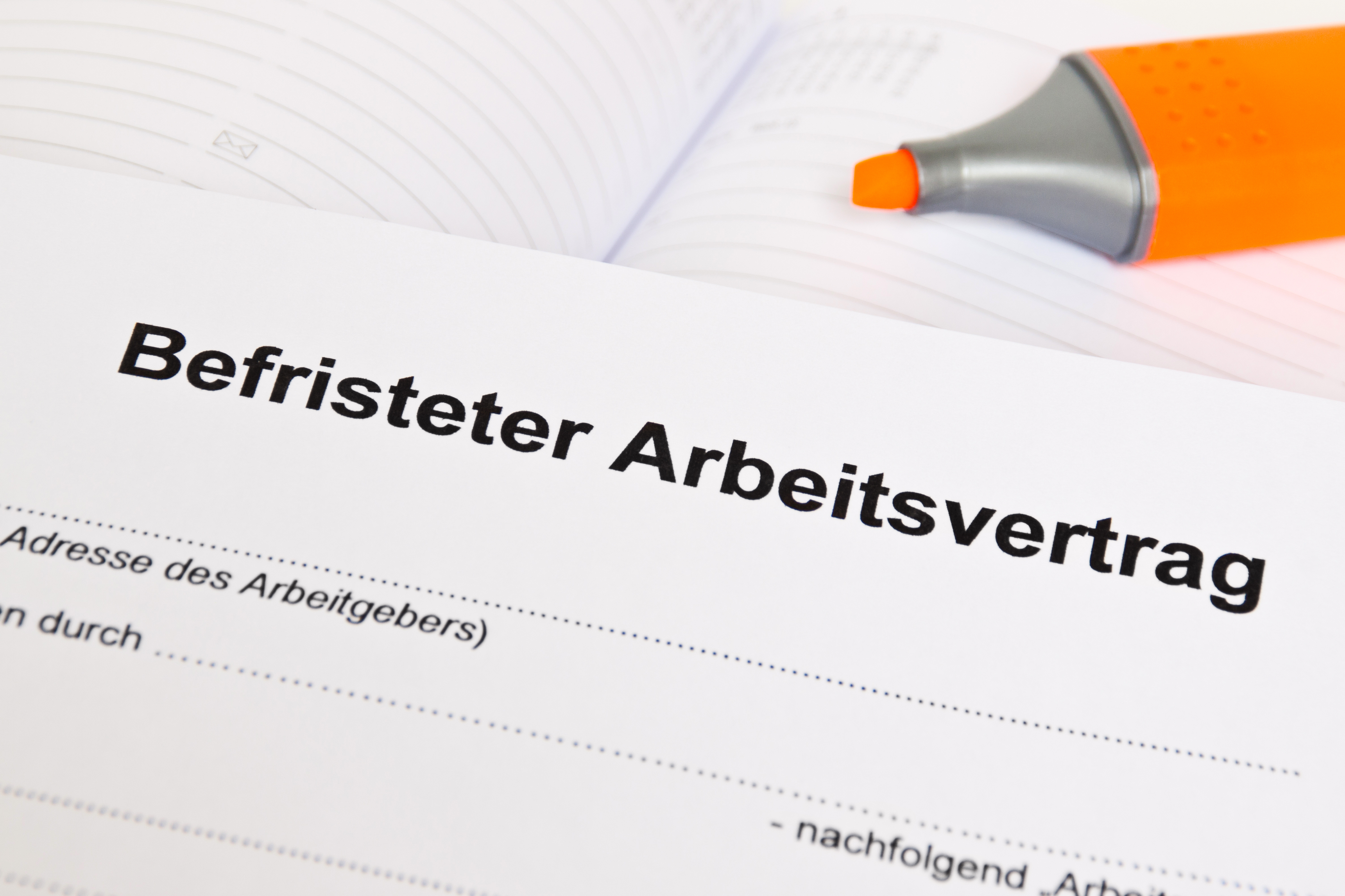 Befristeter Arbeitsvertrag Dokument
