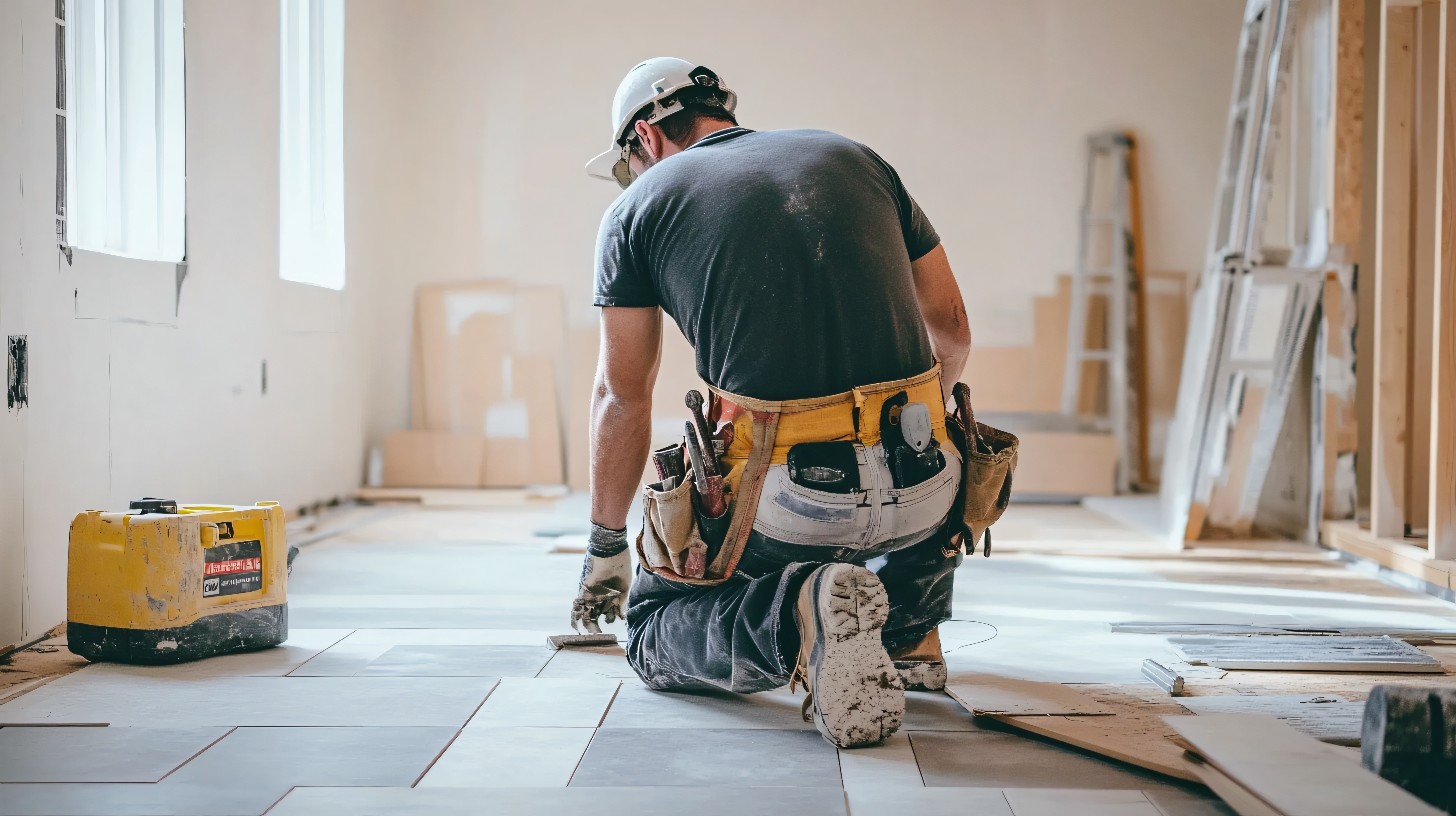 Leiharbeiter bei der Arbeit auf einer Baustelle