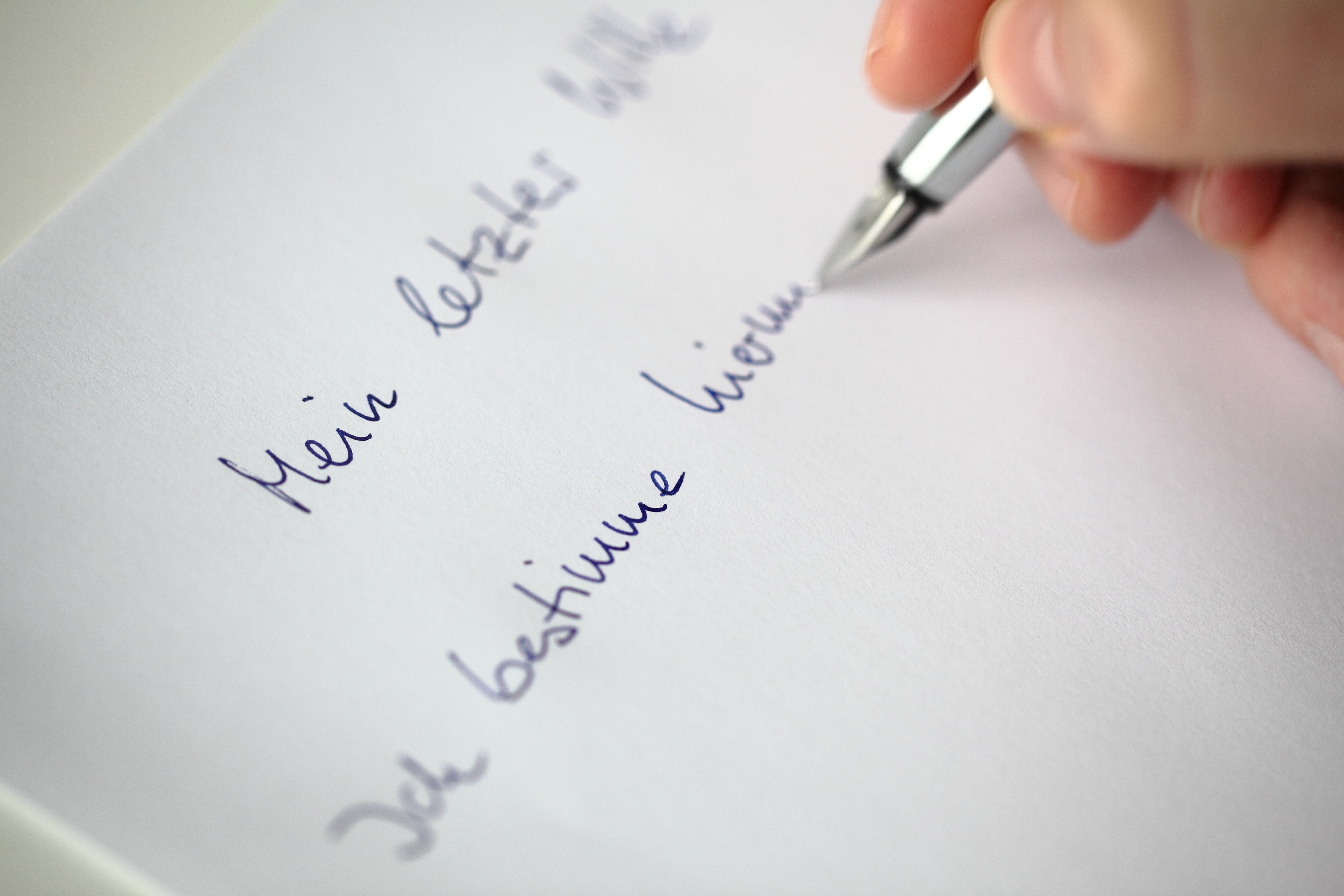Handschriftliches Testament - Mein letzter Wille